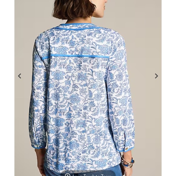 J. Jill Blue Floral Patterned Top - Picture 3 of 9